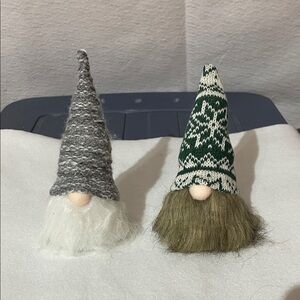 Set of Two Festive Gnome Decorations